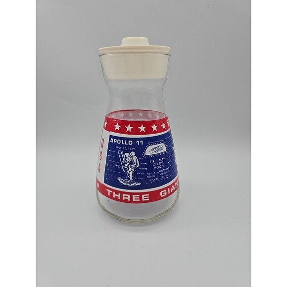 VTG Atomic NASA Apollo Space Moon Missions Collectors Ed 69’ Glass Juice Carafe - Picture 1 of 12